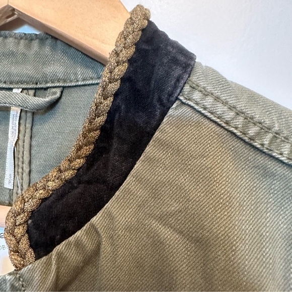 *NWT* FREE PEOPLE Passenger Jacket in Olive Green/Gold Rope/Black Velvet — S - Picture 6 of 13